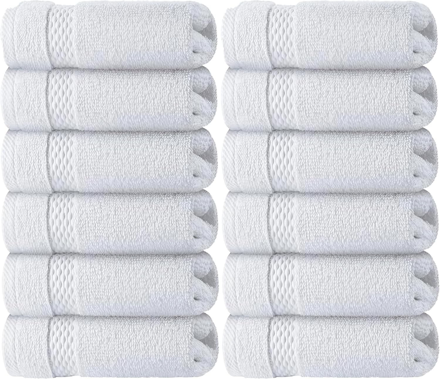 Luxury Cotton Washcloths Soft Durable White