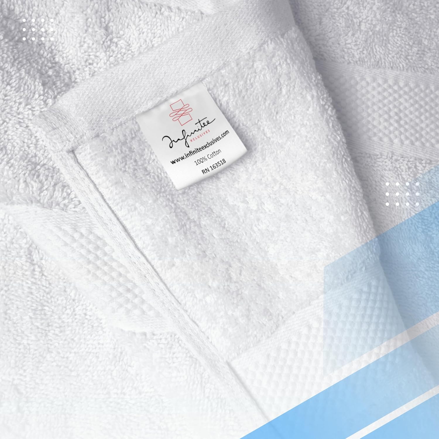 Infinitee Xclusives Luxury 100 Ring-Spun Cotton Bath Towels Set of 4