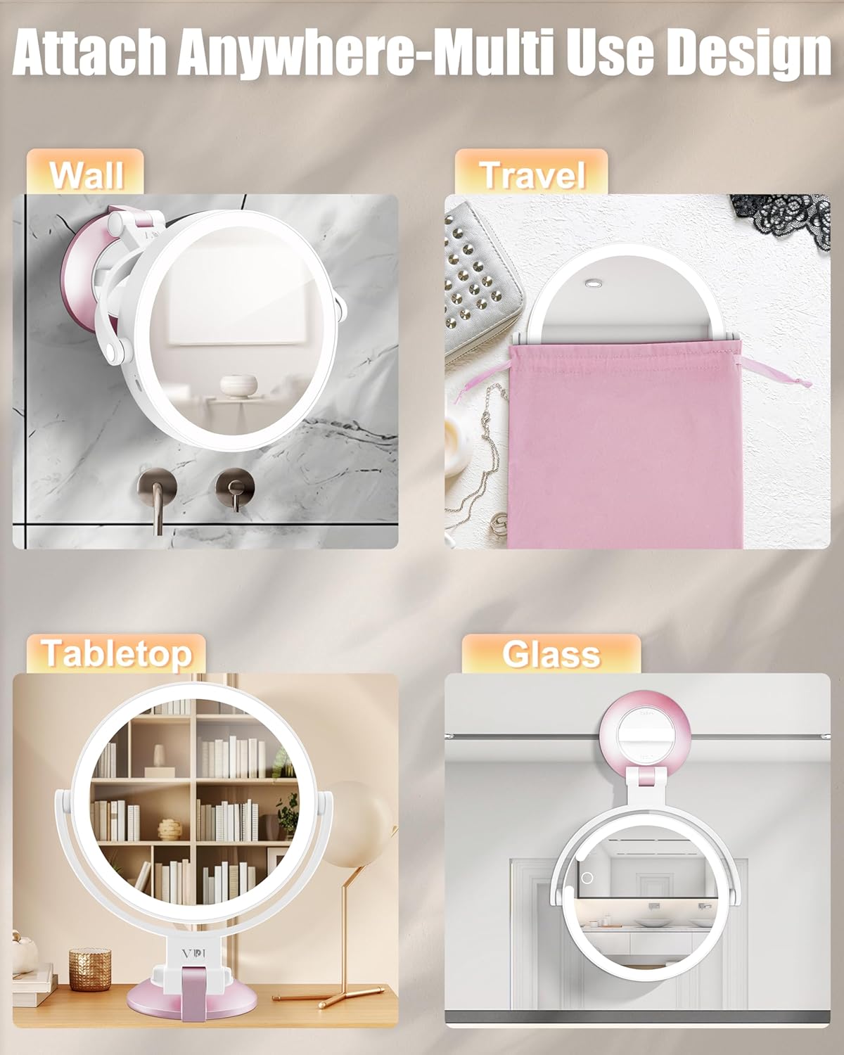 15X Wall-Mounted Magnifying Makeup Mirror