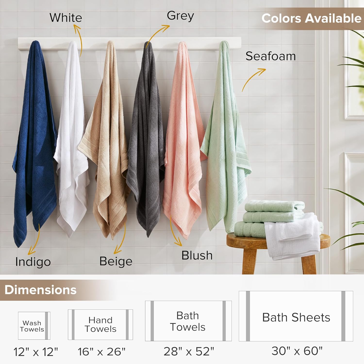 Comfort Spaces Luxury Bath Towel Set for the Home
