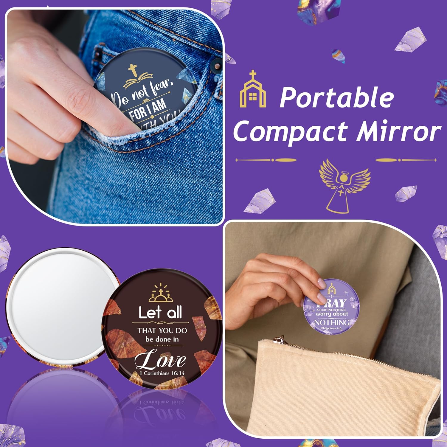 Elevate Your Day with 36 Compact Mirrors that MarBELock Faith