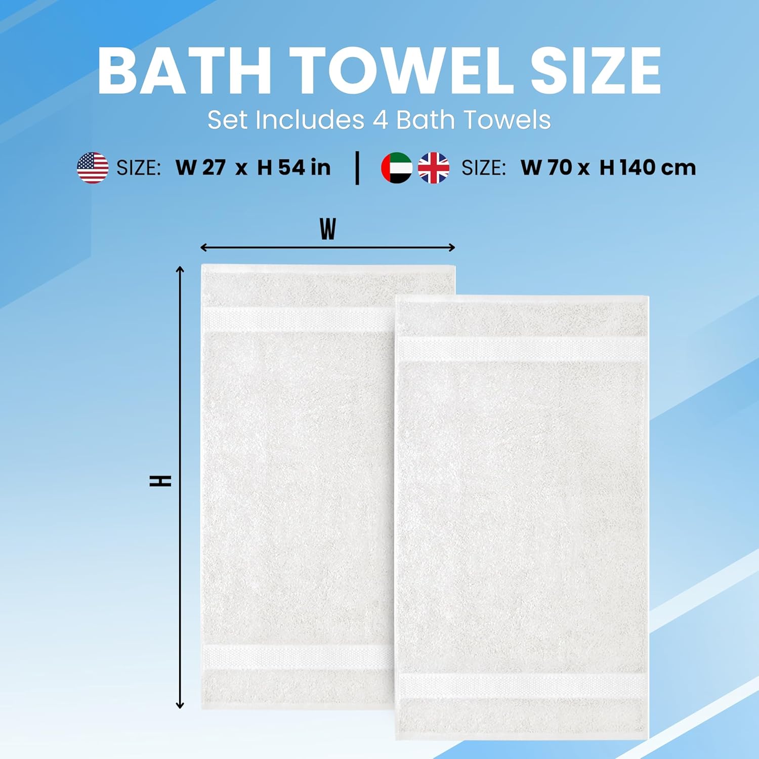 Infinitee Xclusives Luxury 100 Ring-Spun Cotton Bath Towels Set of 4