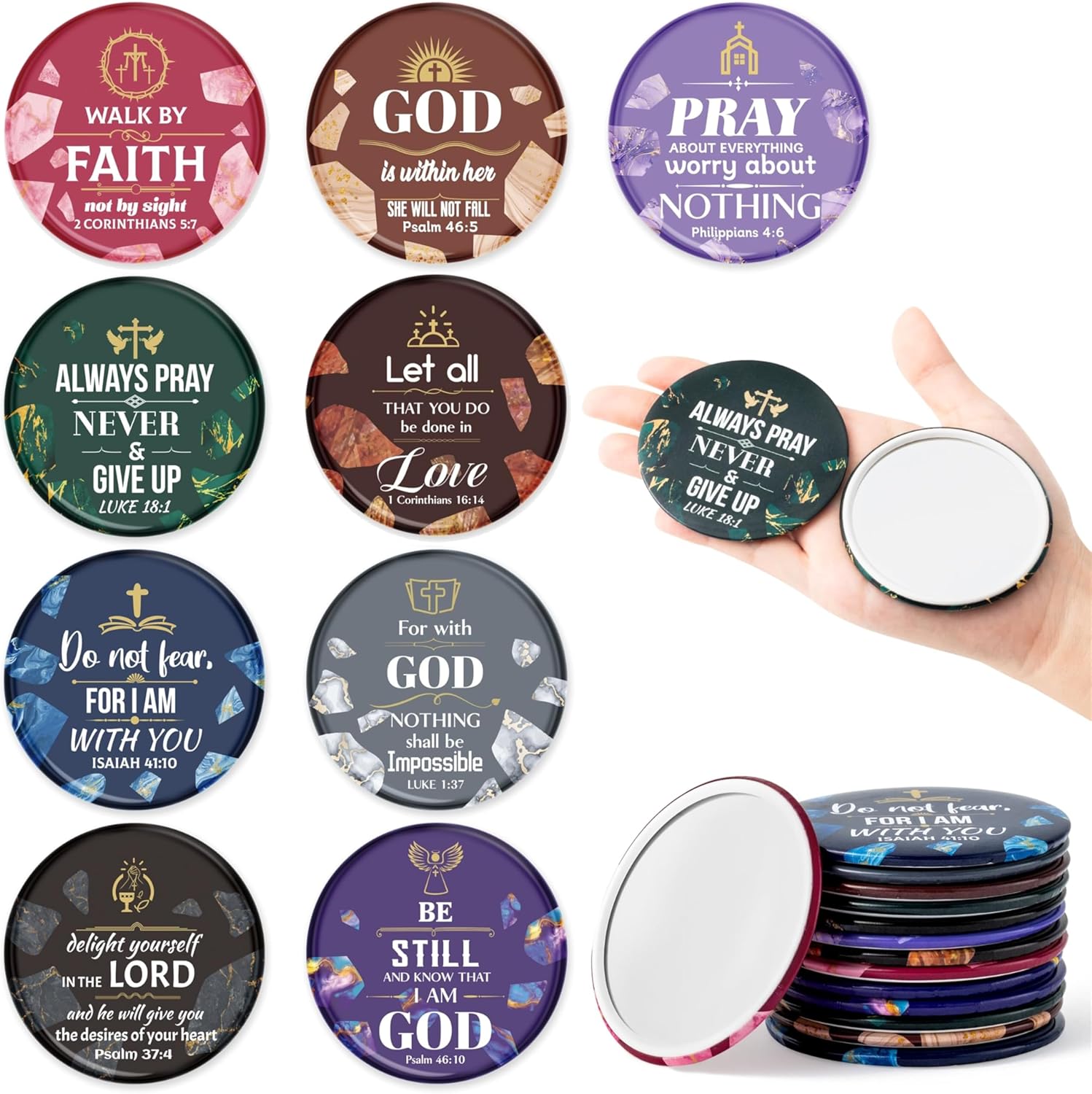 Elevate Your Day with 36 Compact Mirrors that MarBELock Faith