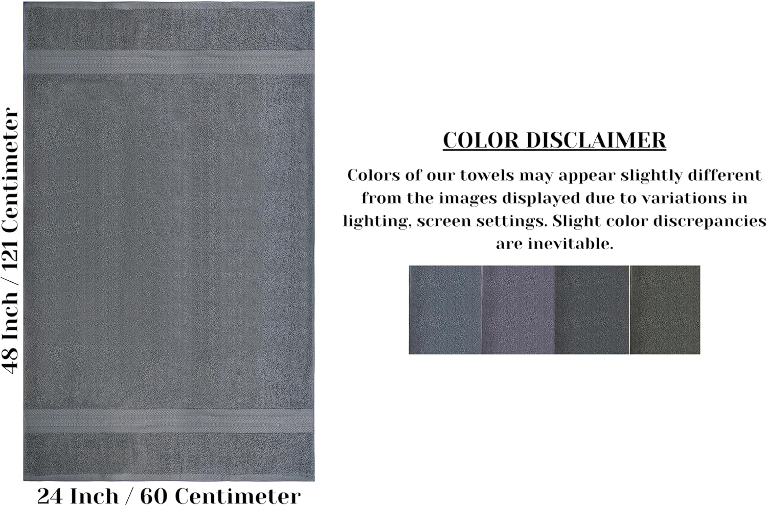 Premium Bath Towel Set - 6 x Terry Cotton Towels 24x48 for Daily Use