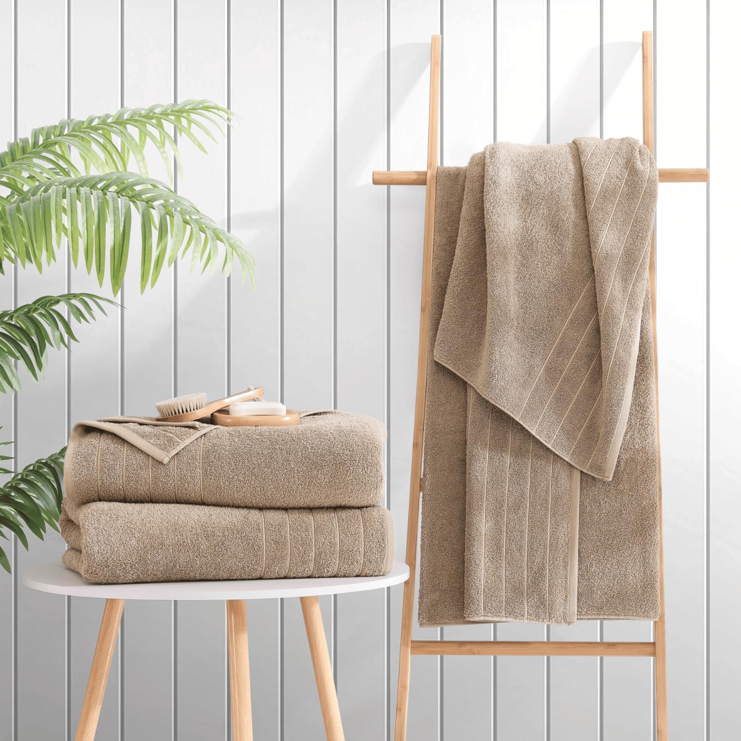 Casa Platino 4-Piece Bathroom Towel Set 30x60 Cotton Tawny Brown