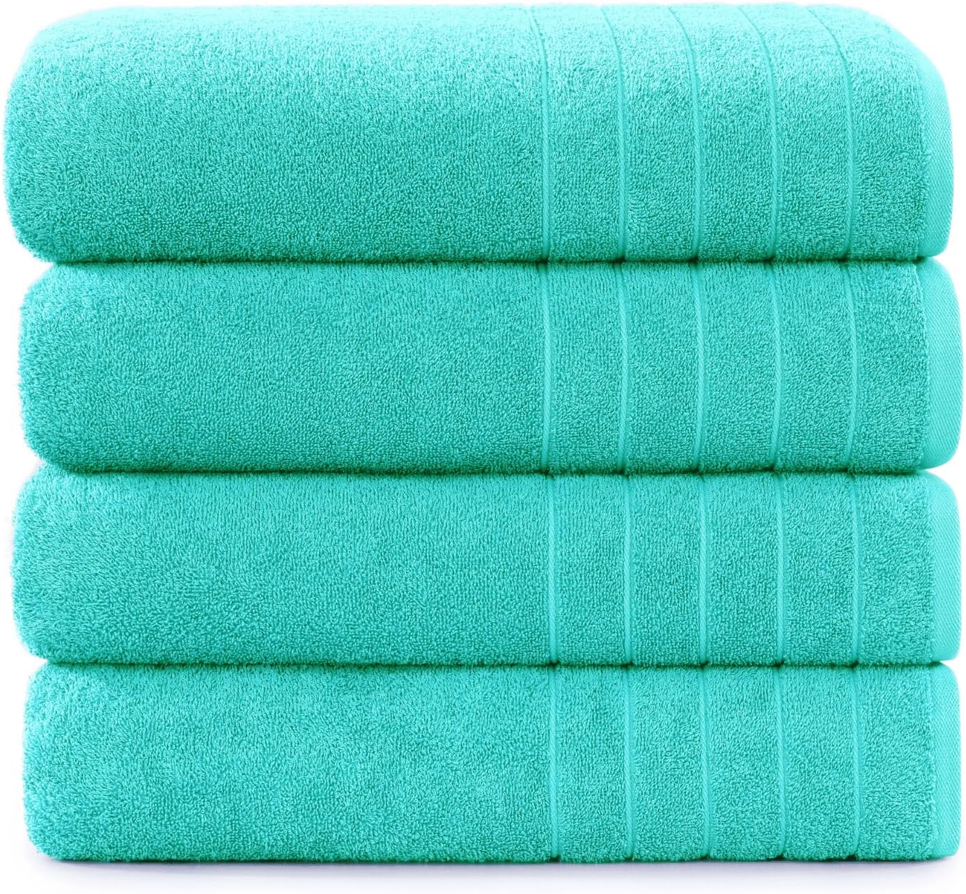 Luxury Soft Cotton bath towels 4-pack Aqua Sky bath time excellence