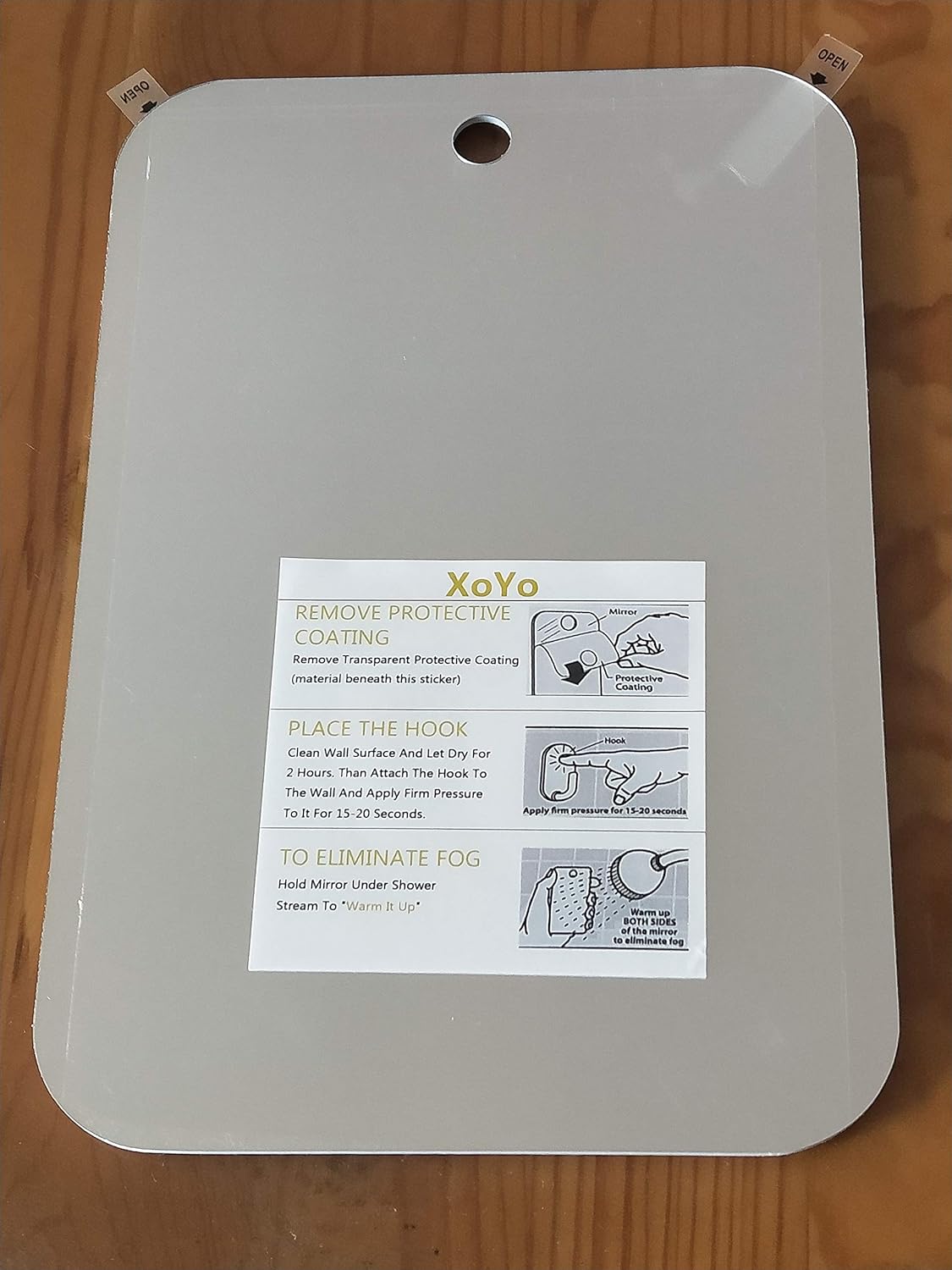 APHuime XoYo Large Shower Mirror - Fogless Wall Hanging Stainless Steel