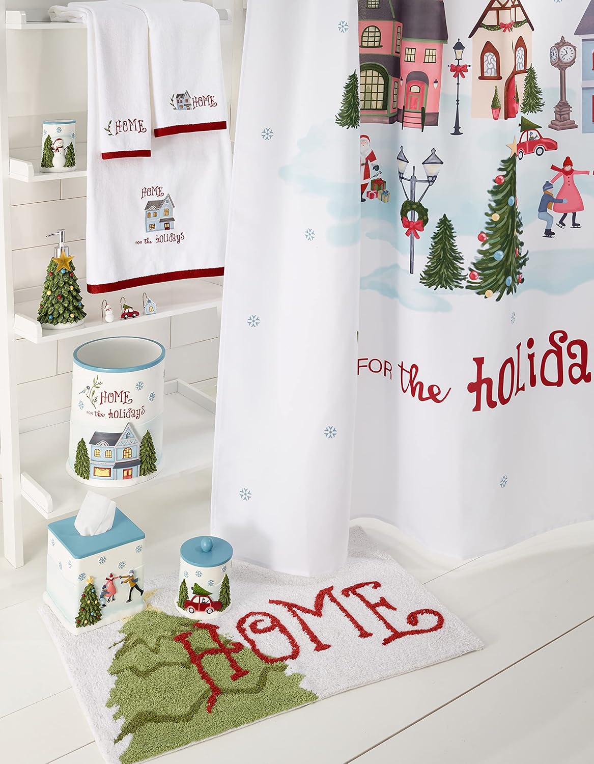 AvantiLinens Christmas-Themed Fingertip Towels 2 Piece Set White