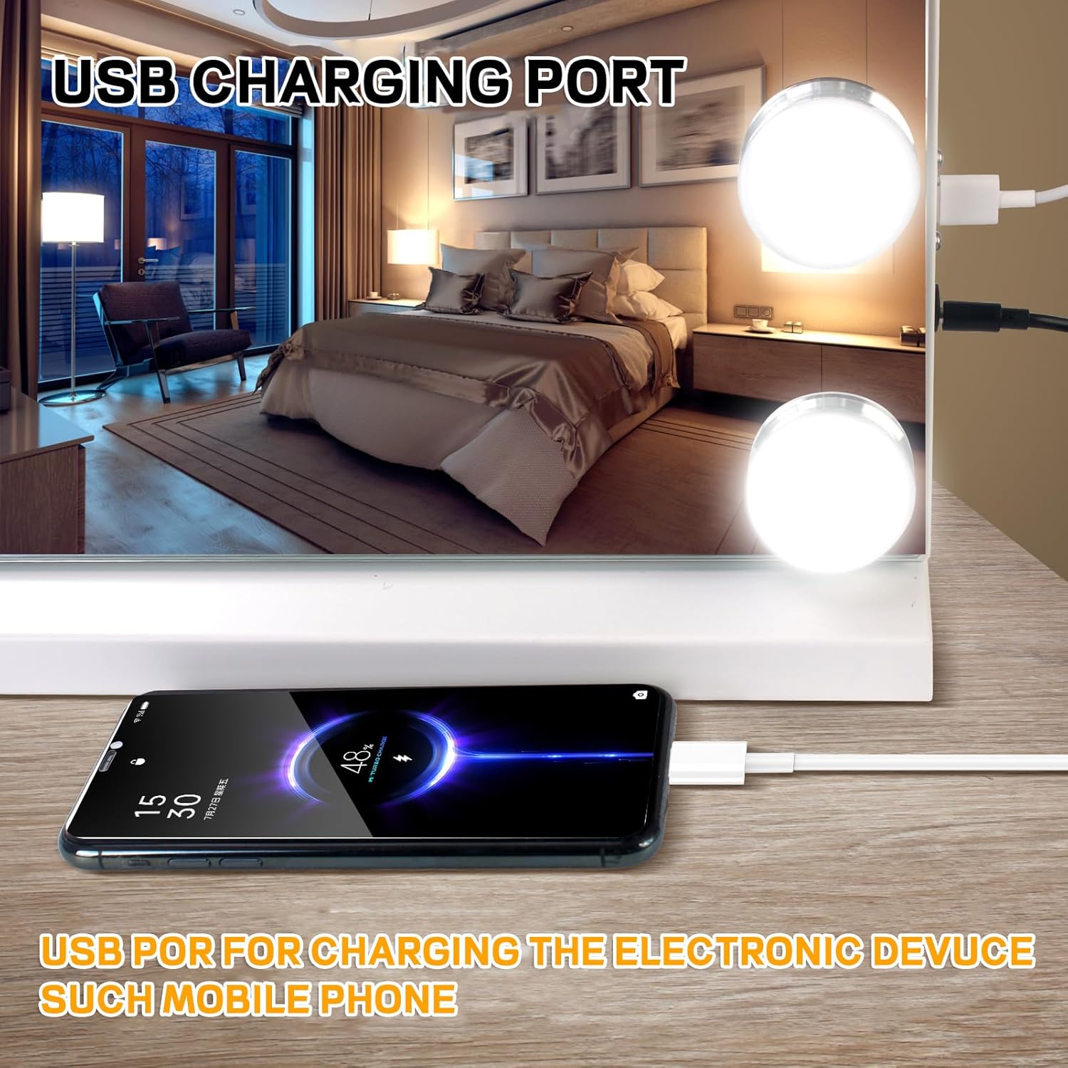 Vanity Mirror with Music LED Lights