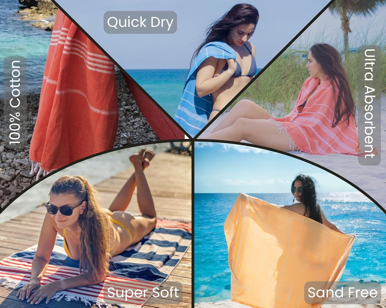Extra Large 100 Cotton Beach Towel for Adults