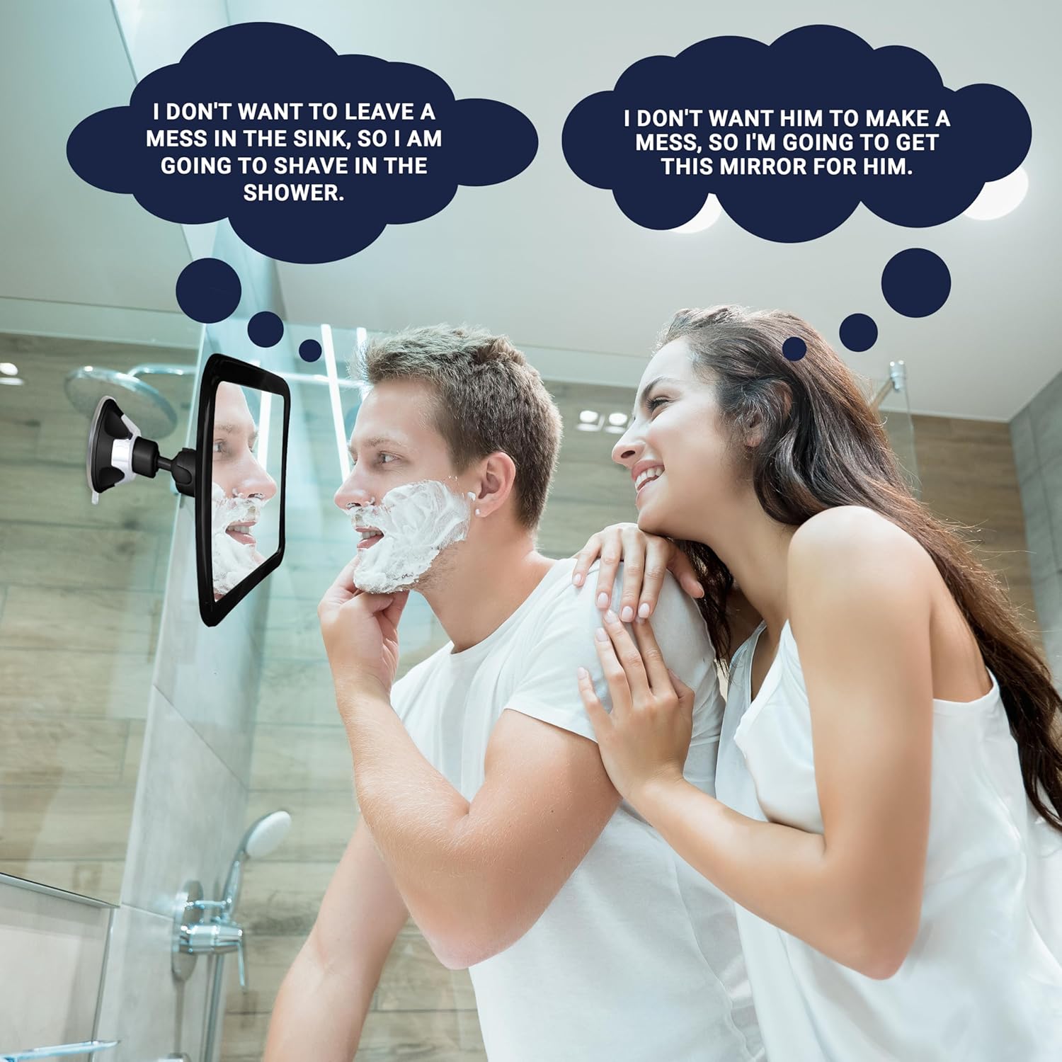 Mirrorvana 360 Swivel Anti-Fog Shower Mirror