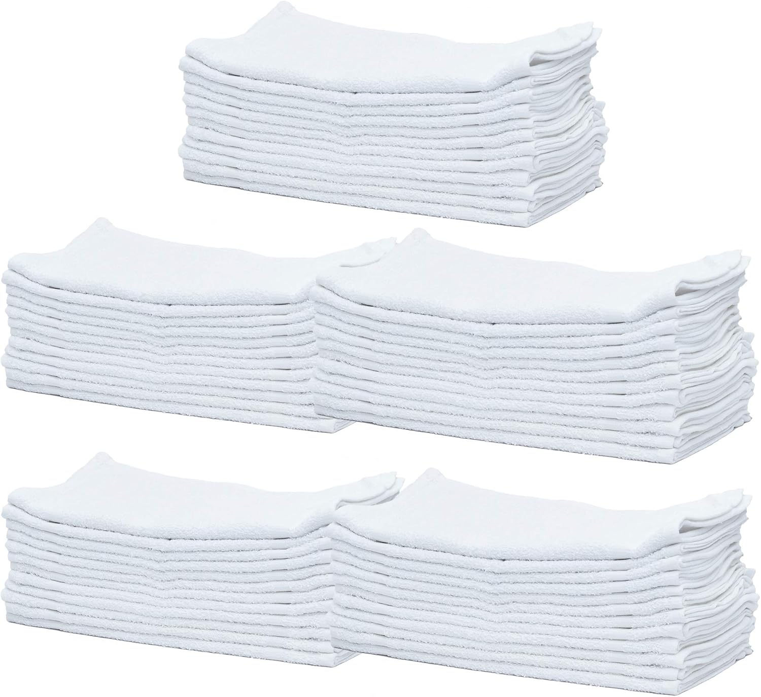 60-Pack White 100 Cotton Towel Washcloths