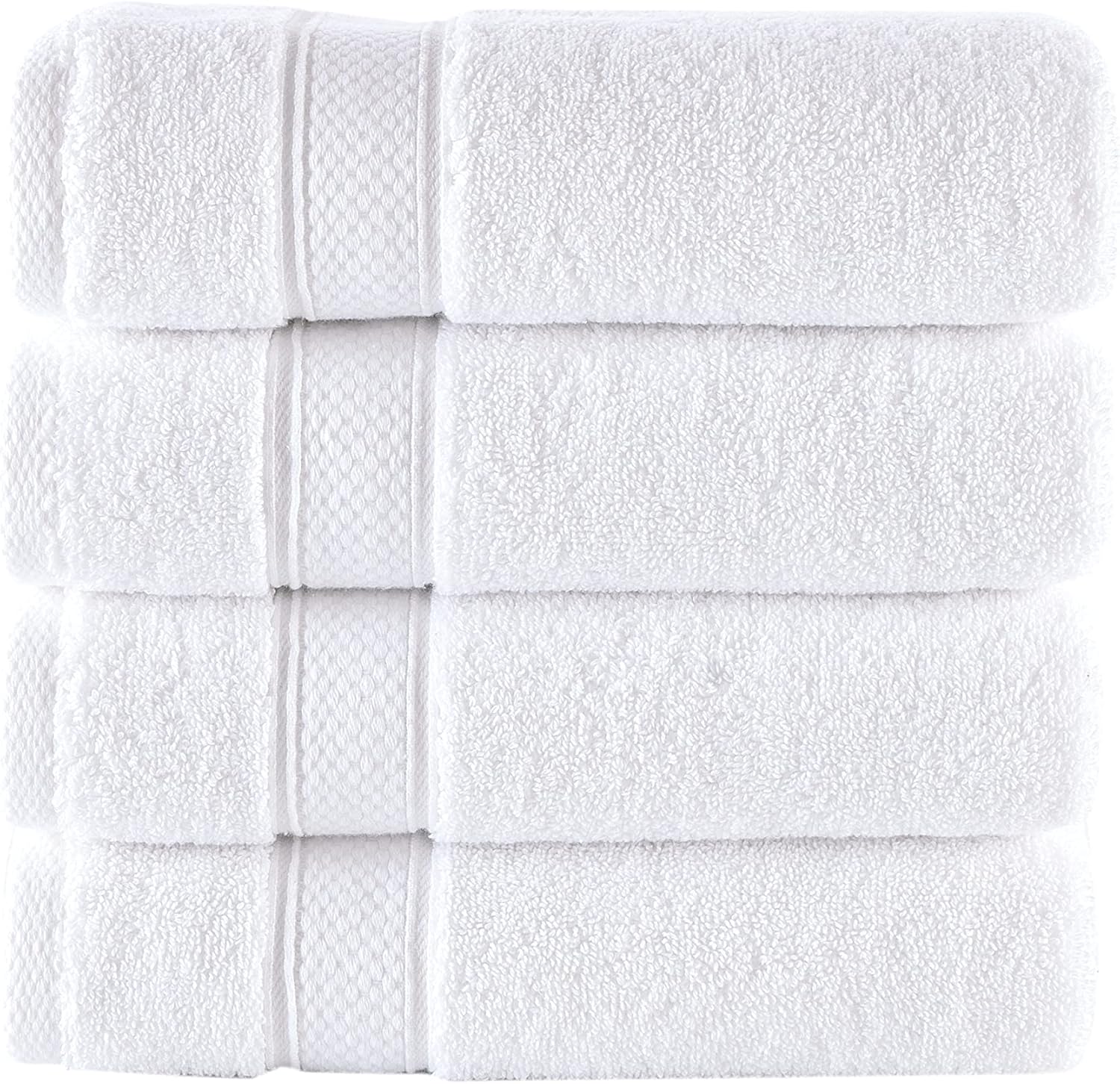 NOVA Luxury Linen - 4x Hand Towels Pure White Hotel Quality
