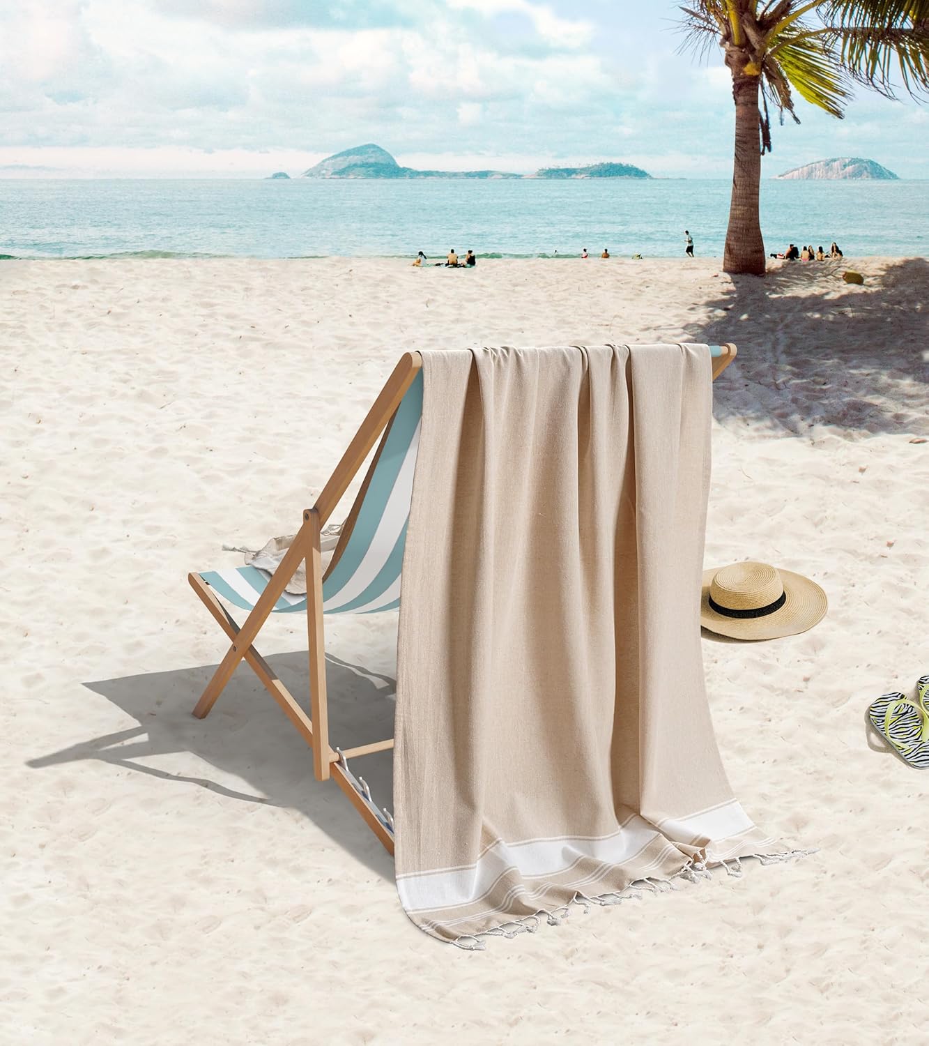 Sleek Lightweight Quick-Dry Sand-Free Beach Towels 2-Pack for Adults