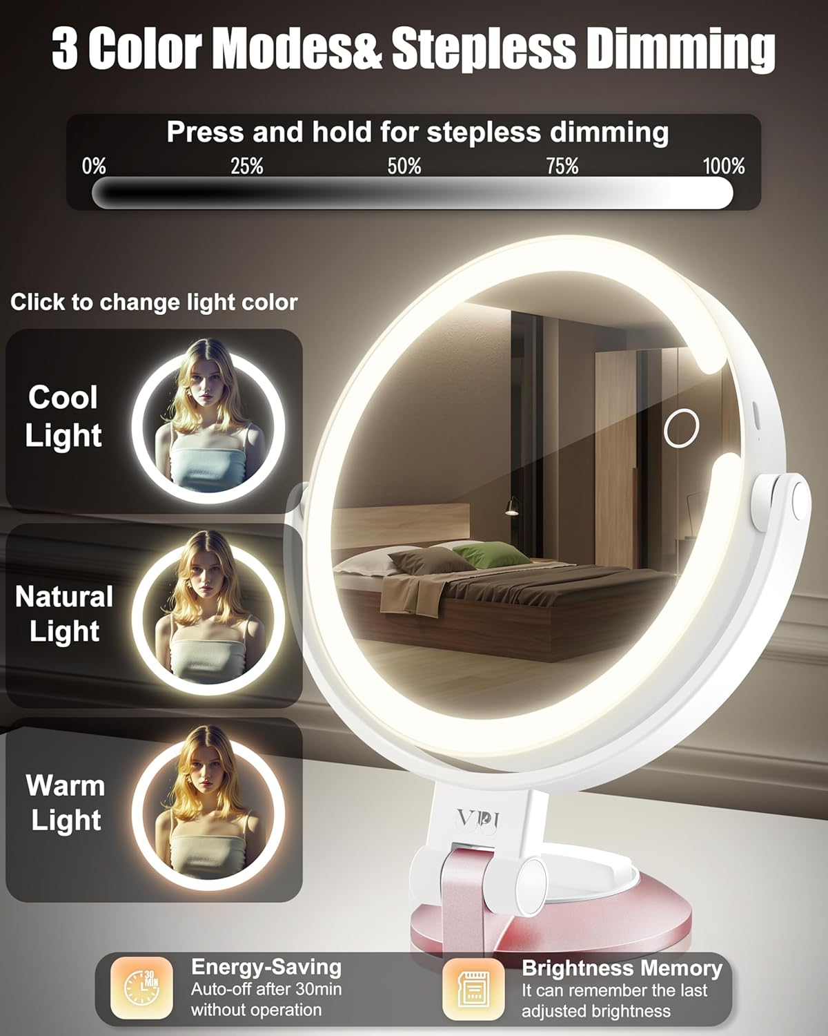 15X Wall-Mounted Magnifying Makeup Mirror
