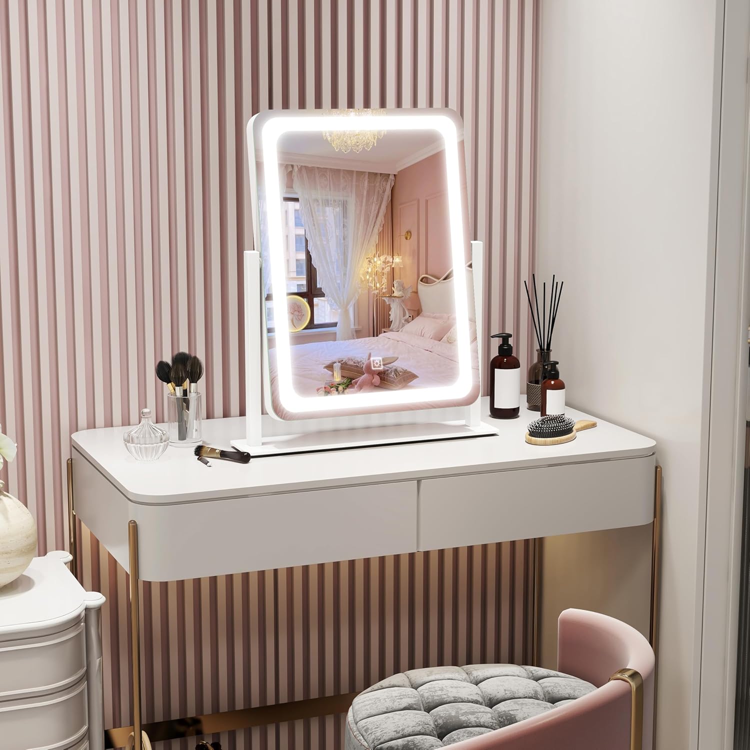 Stylish Vanity Mirror with Lights for Makeup Skincare