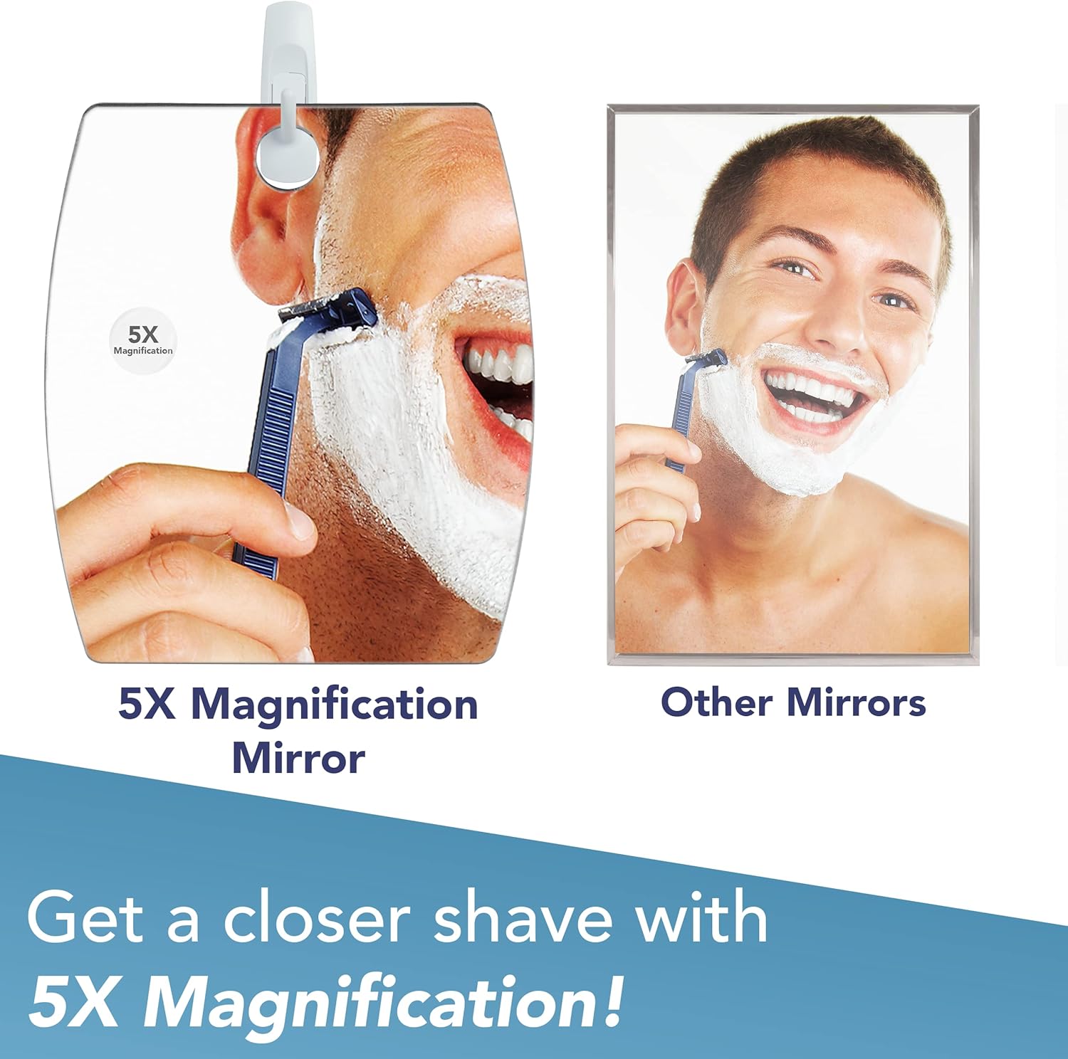 Fog-Free Magnifying Mirror Curved Design Easy Shaving Experience Long-Lasting Design