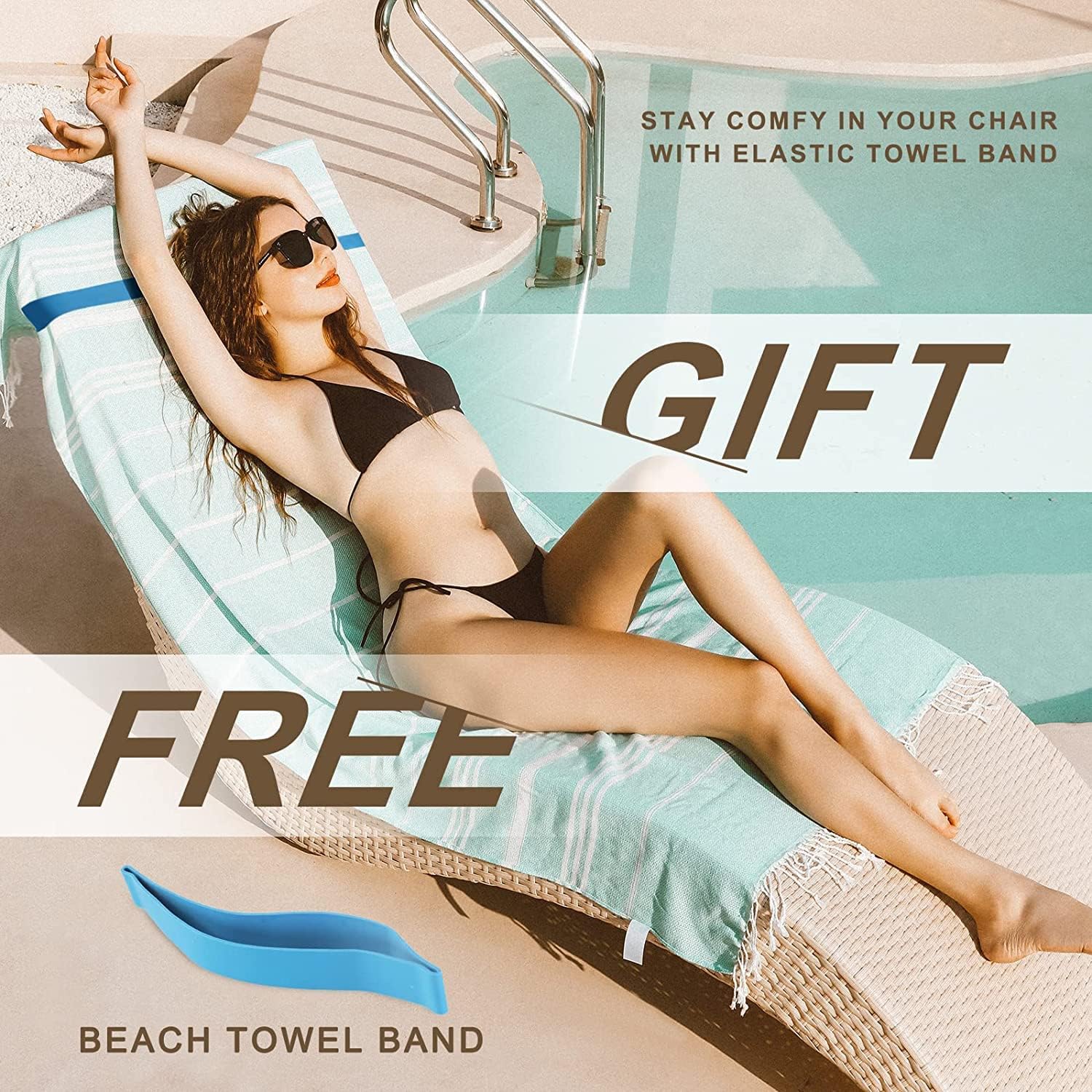 Genovega Luxury Beach Towels - Bulk Set for Beach Pool Gym More