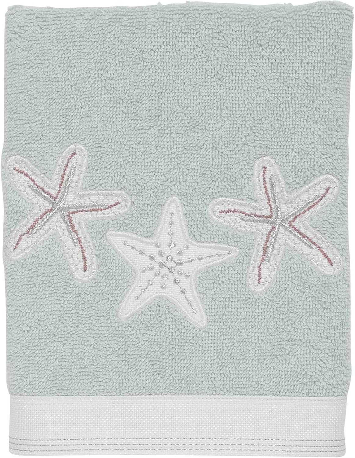Avanti Linens - Hand Towel Soft Absorbent Cotton Towel Sequin Shells Collection