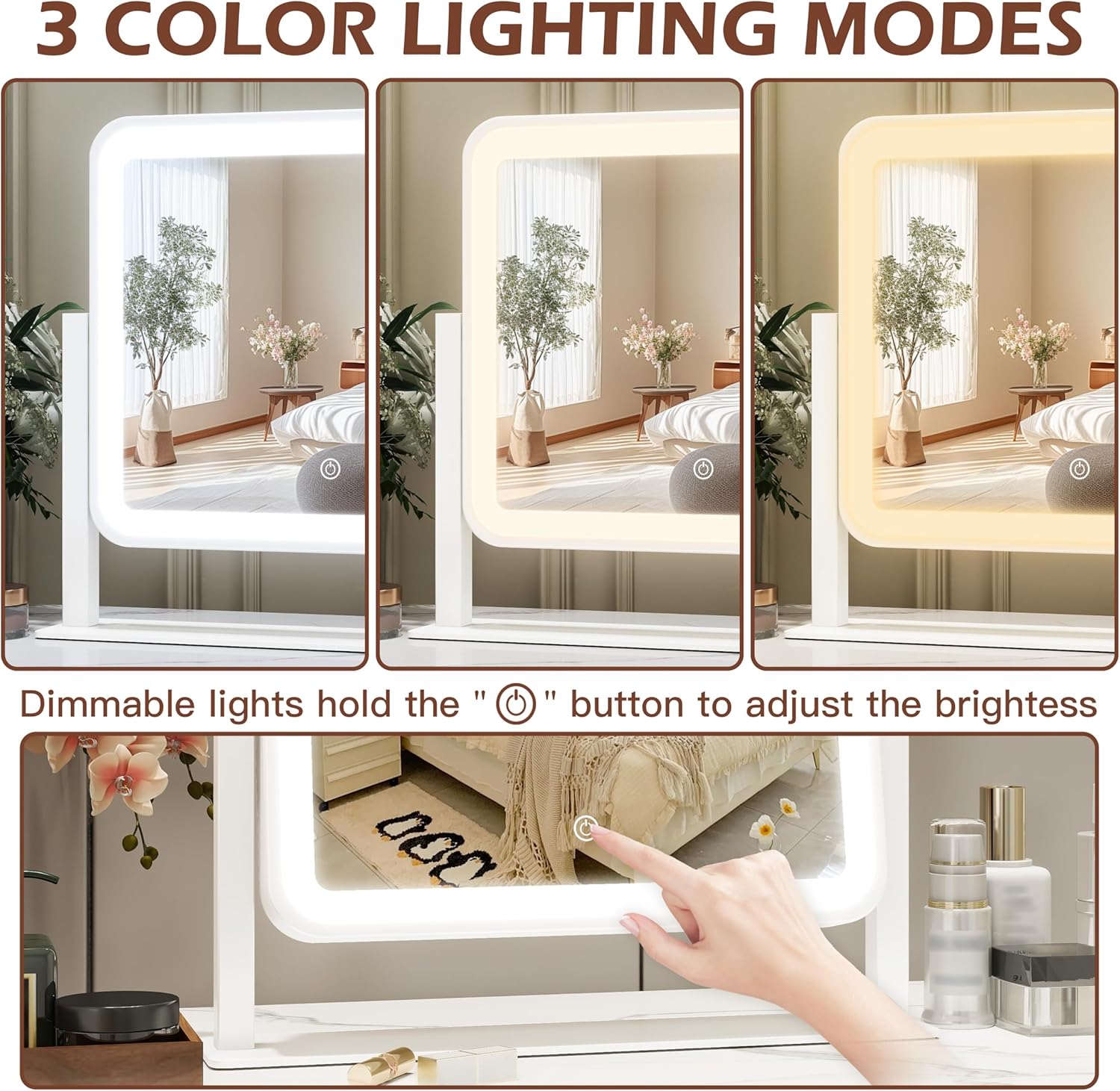 Stylish Vanity Mirror with Smart Lighting for MakeUp