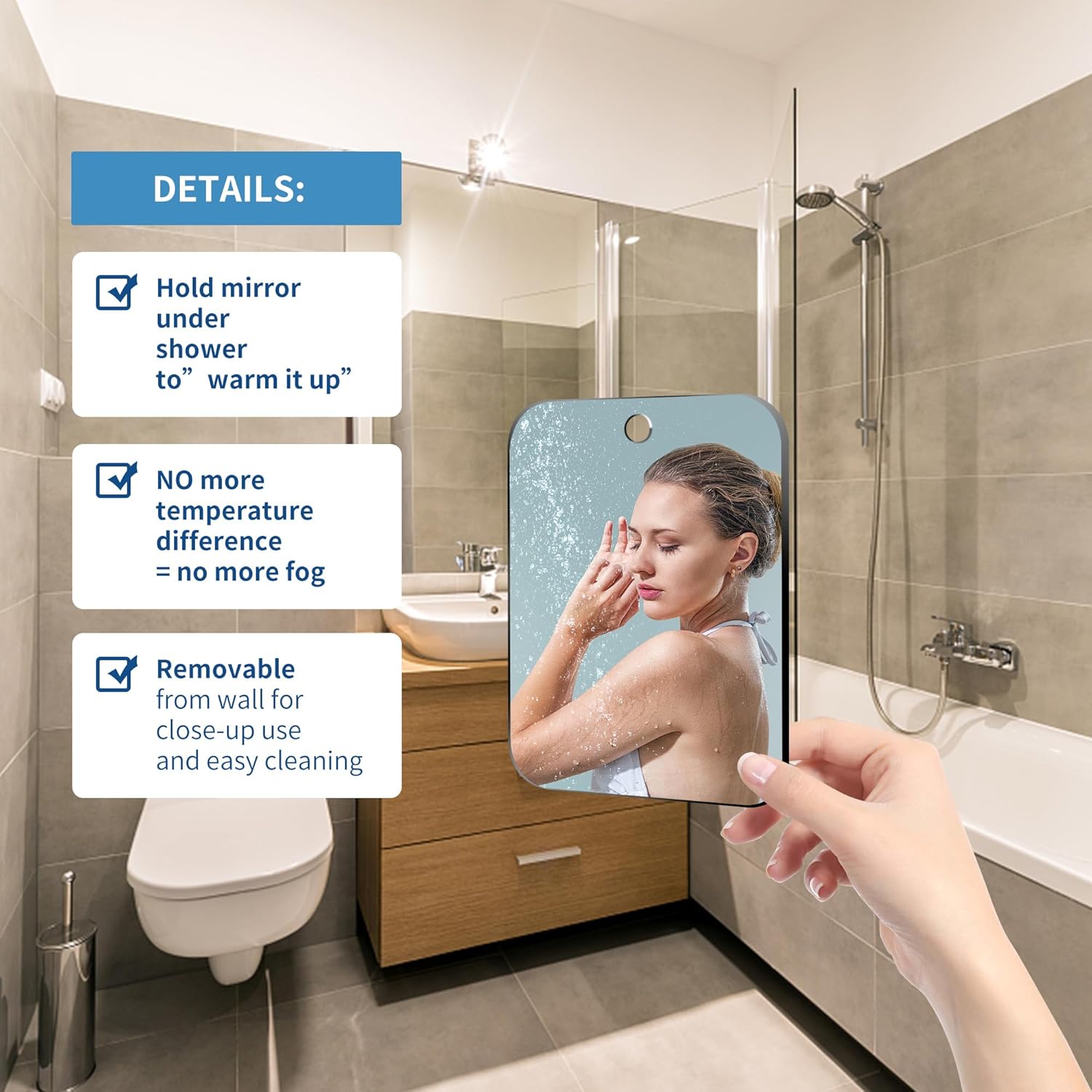 Shatterproof 11x8 Shower Mirror