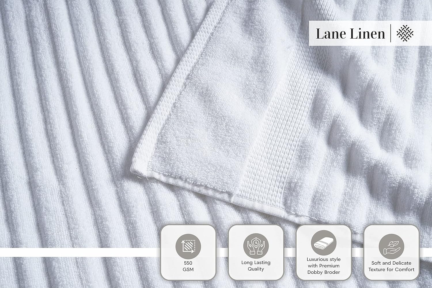 Luxury 100 Cotton Bath Towels Set - Soft Absorbent Eco-Friendly
