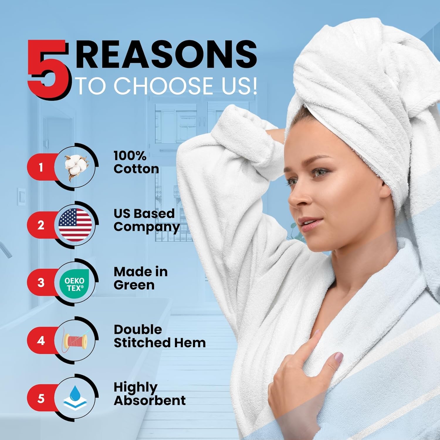 Infinitee Xclusives Luxury 100 Ring-Spun Cotton Bath Towels Set of 4