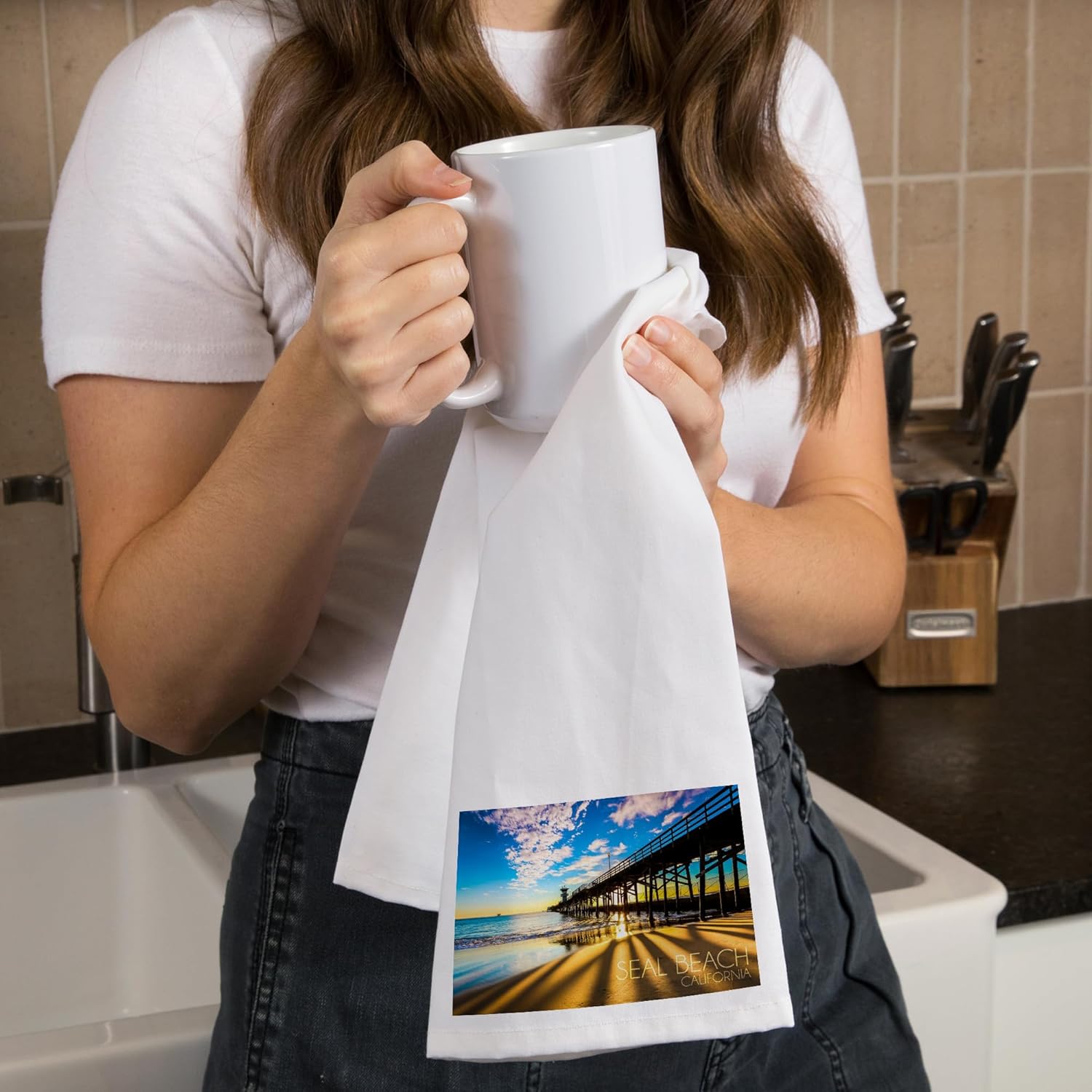 Elegant California Seaside 100 Cotton Tea Towels