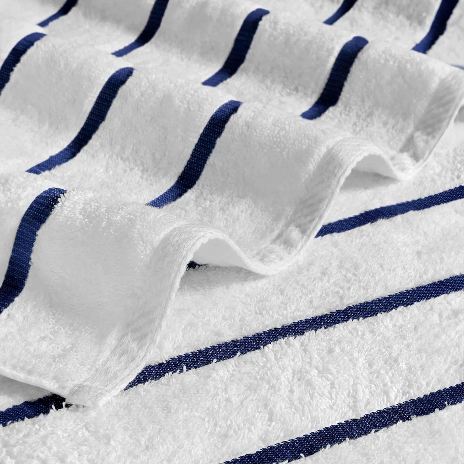 GT Globaltex 100 Turkish Cotton Premium Beach Towel Blue Striped 32x64 500 GSM