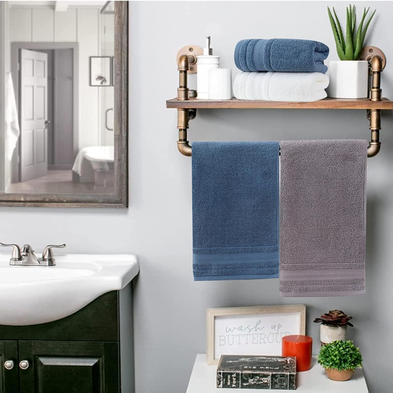 Luxury Soft Cotton Hand Towels Set - 5 Piece