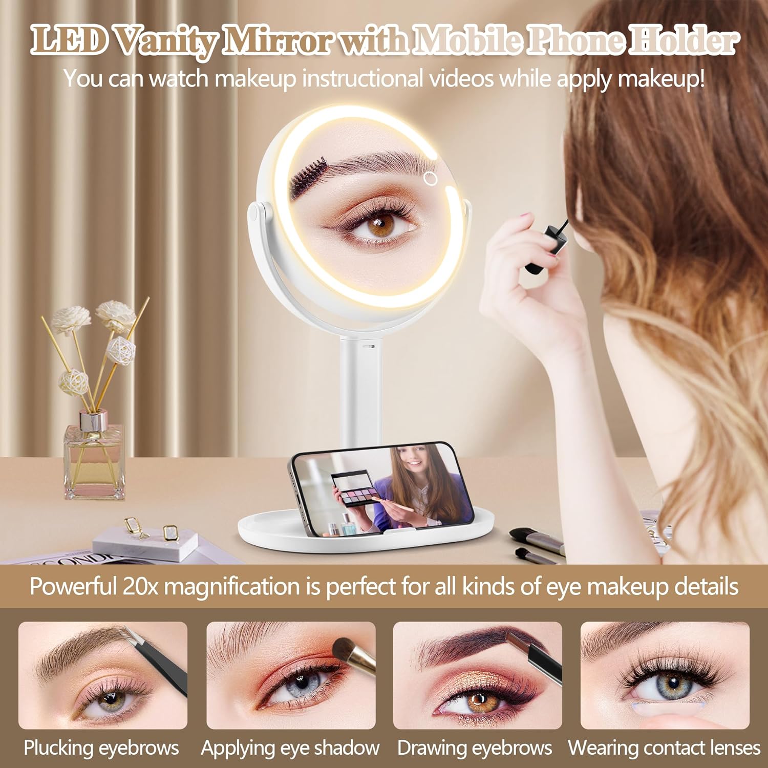 Perfect makeup mirror with stunning lights and magnification