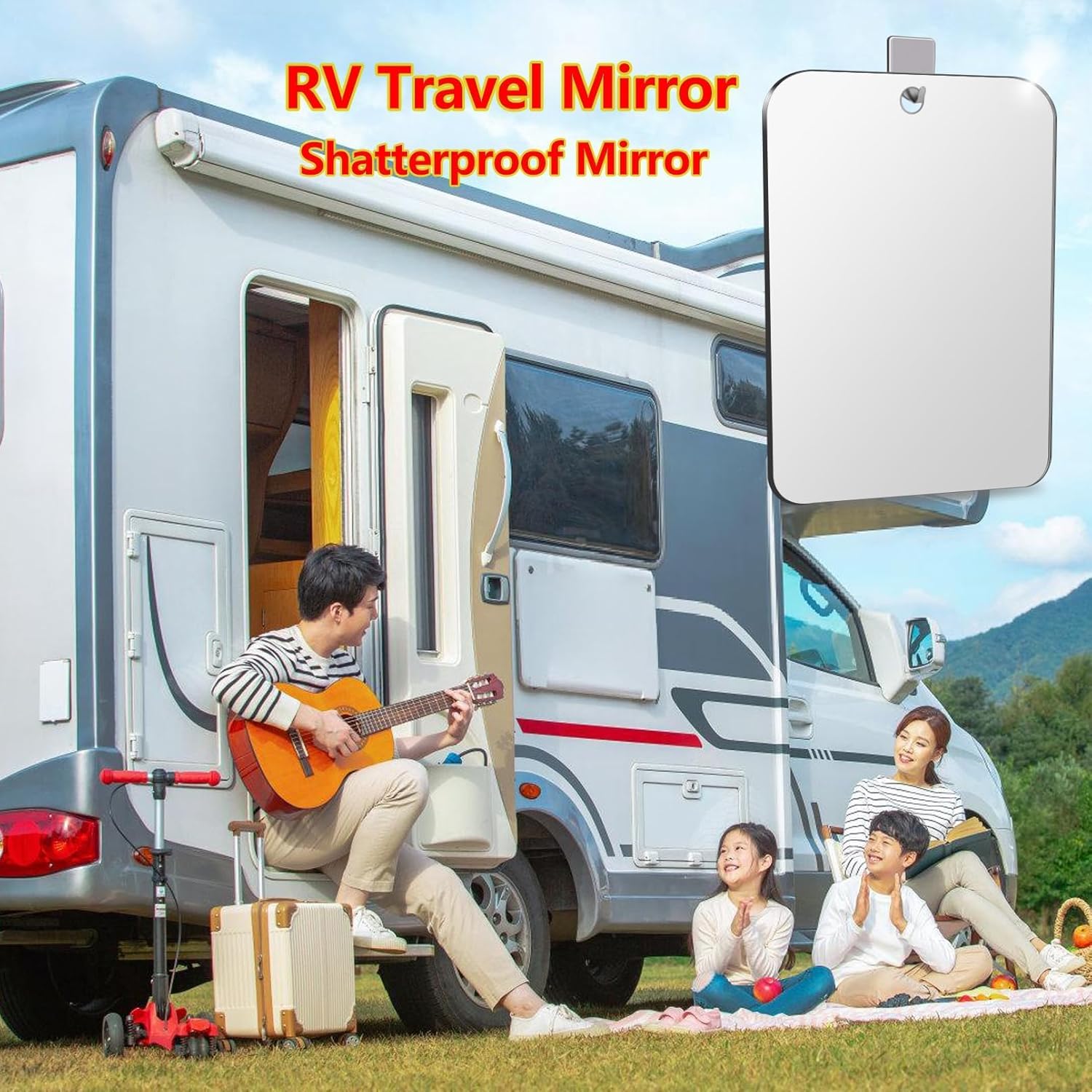 QueGau Unbreakable Showers Mirrors Portable 108x78 in