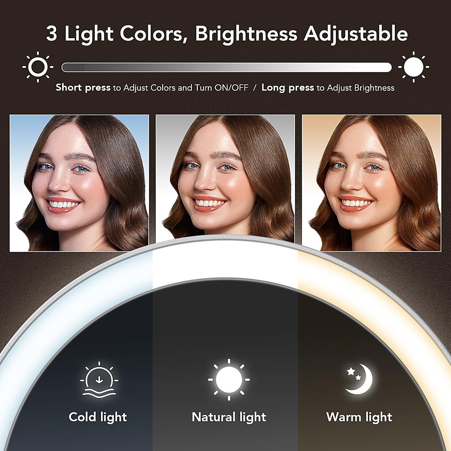 LitBear Rechargeable Dual-Sided Makeup Mirror