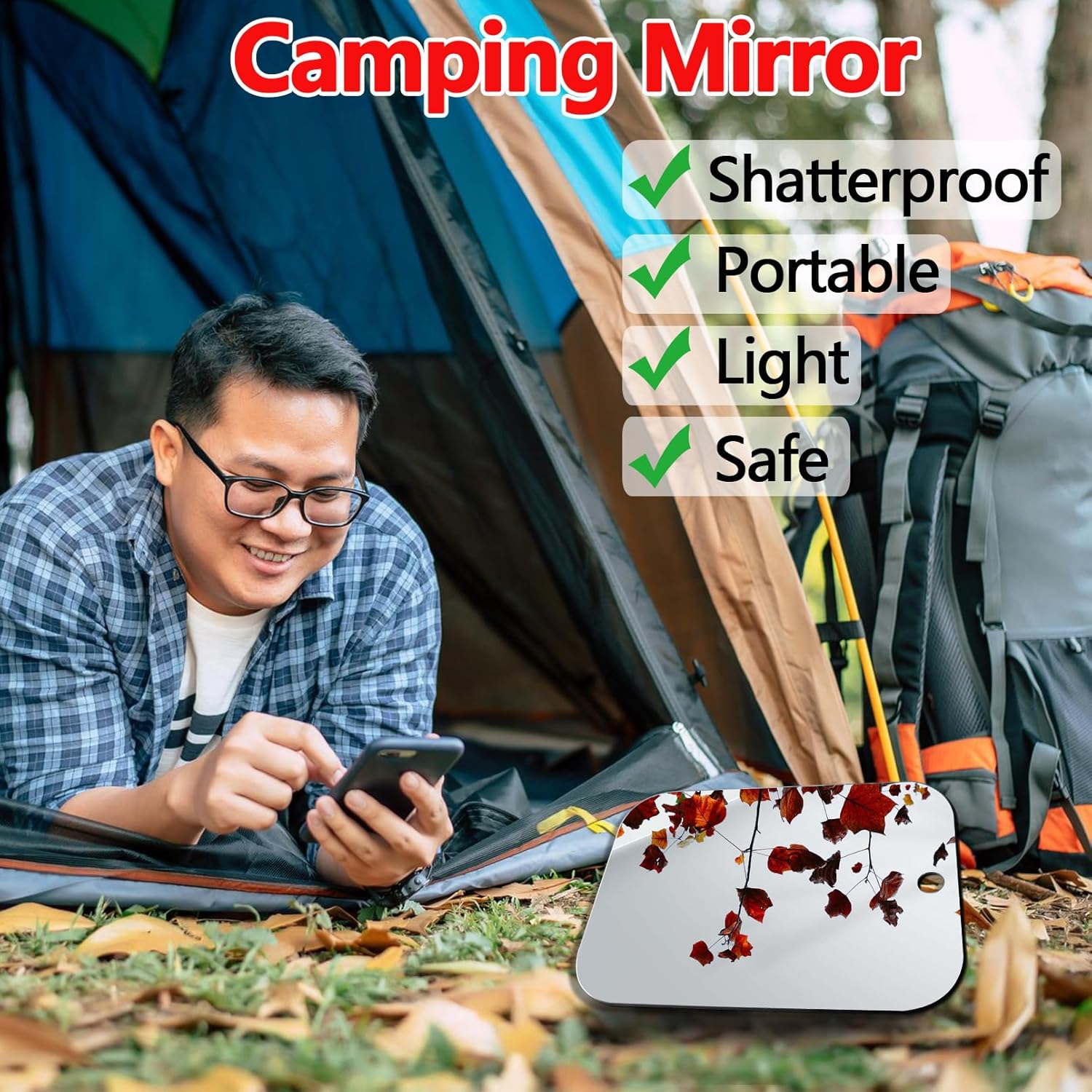 2-Piece Shatterproof Shoe and Travel Mirror for Safe Use