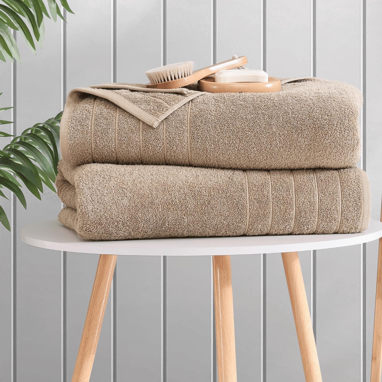Casa Platino 4-Piece Bathroom Towel Set 30x60 Cotton Tawny Brown