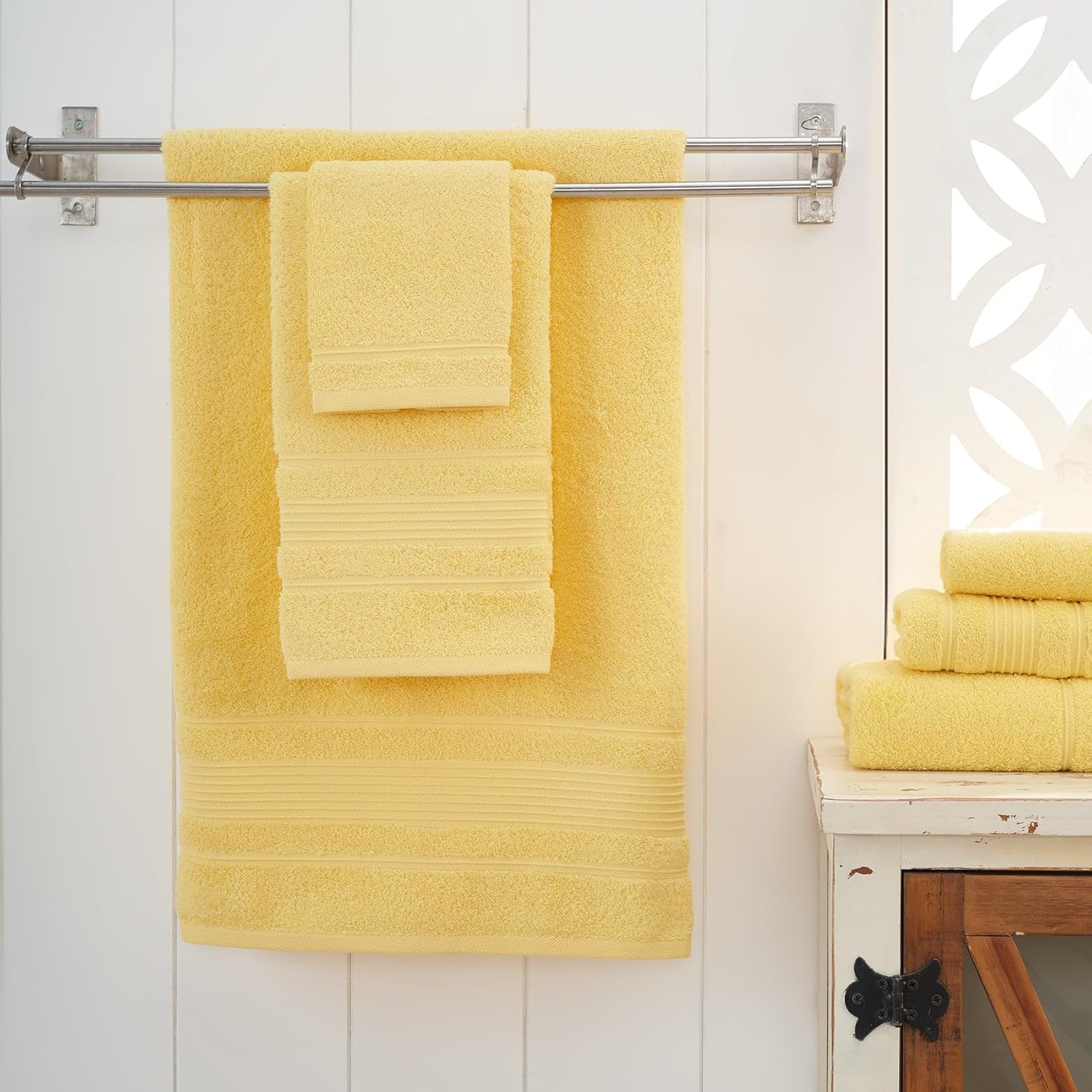 Ephesos Personalized Yellow Monogram Washcloth Set - 2 Piece Soft Absorbent
