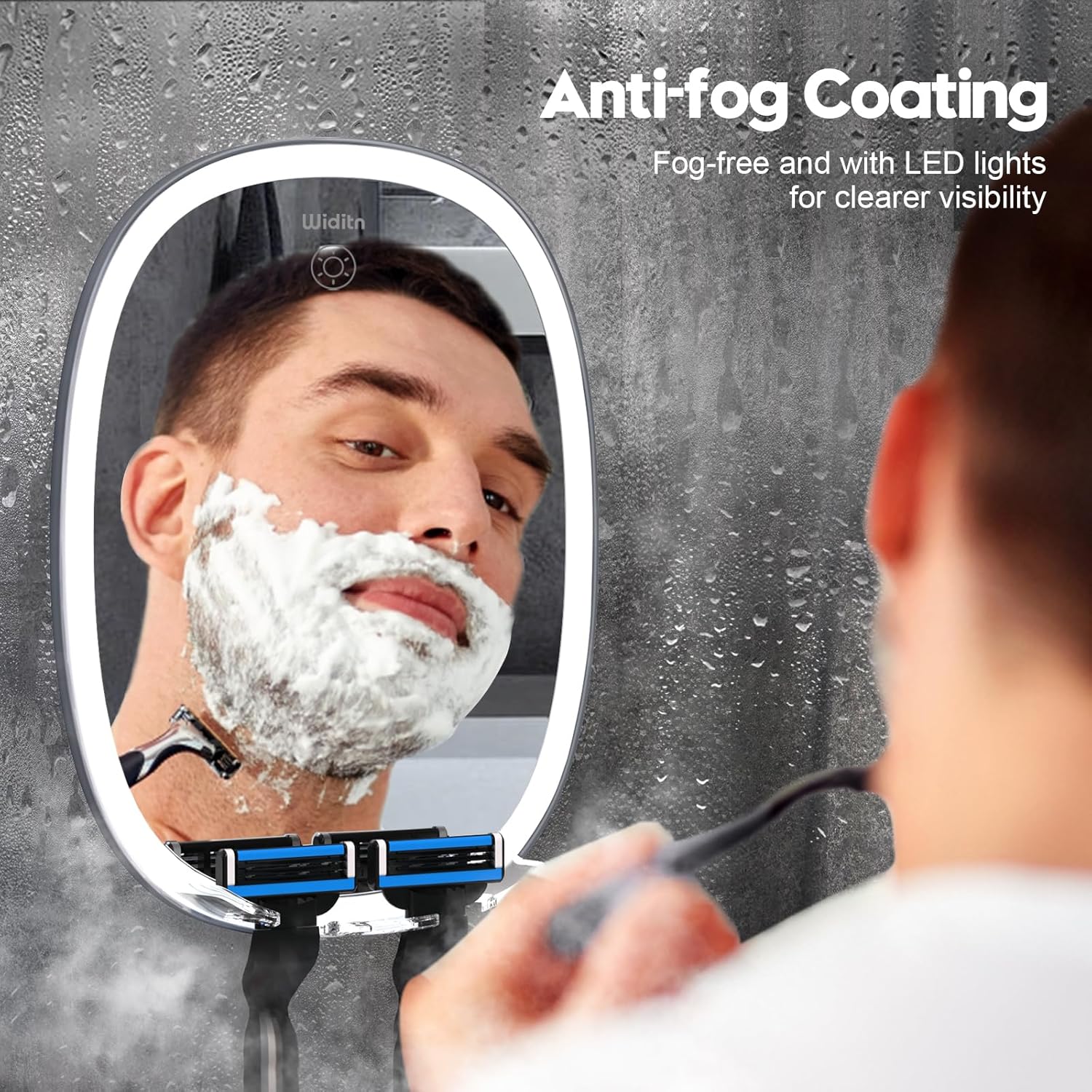 Fogless LED Shower Mirror with Adjustment