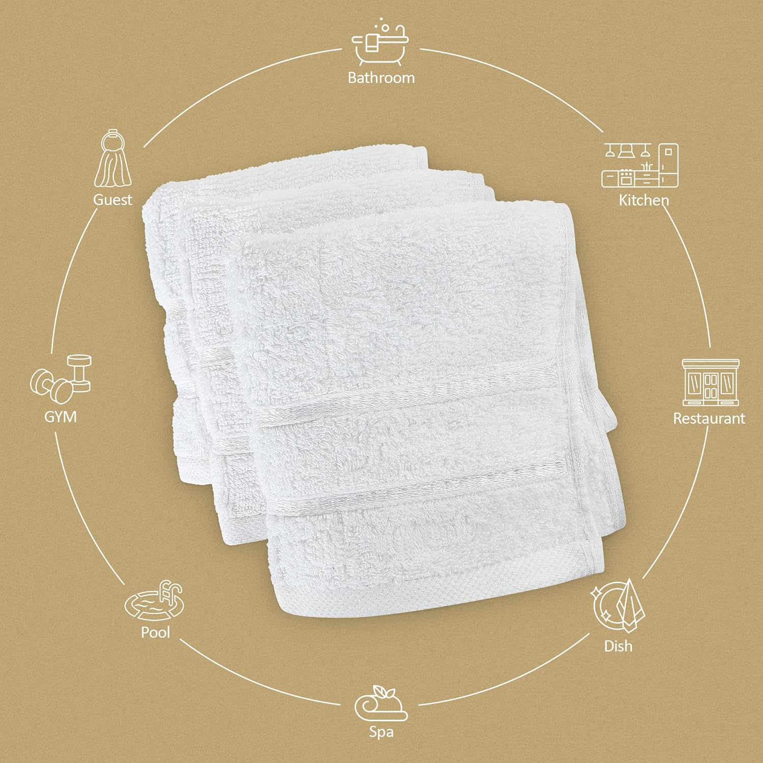 Utopia Towels - 12 Pack Viscose Luxury Wash Cloths Set 12 x 12 Inches