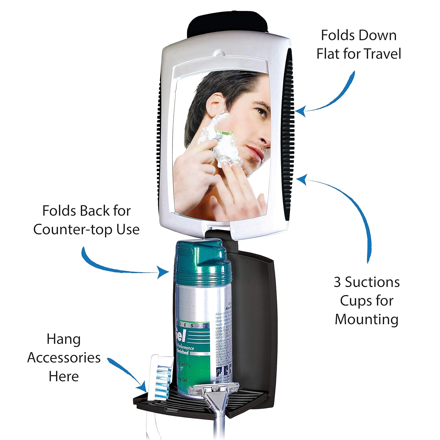 Zadro ZFogless Travel Shower Shaving Mens Grooming Mirror