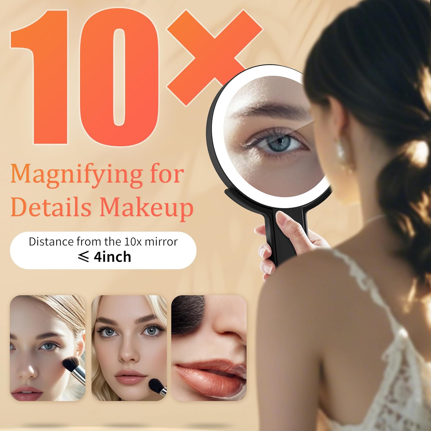 VPU Compact Travel Makeup Mirror with Lights