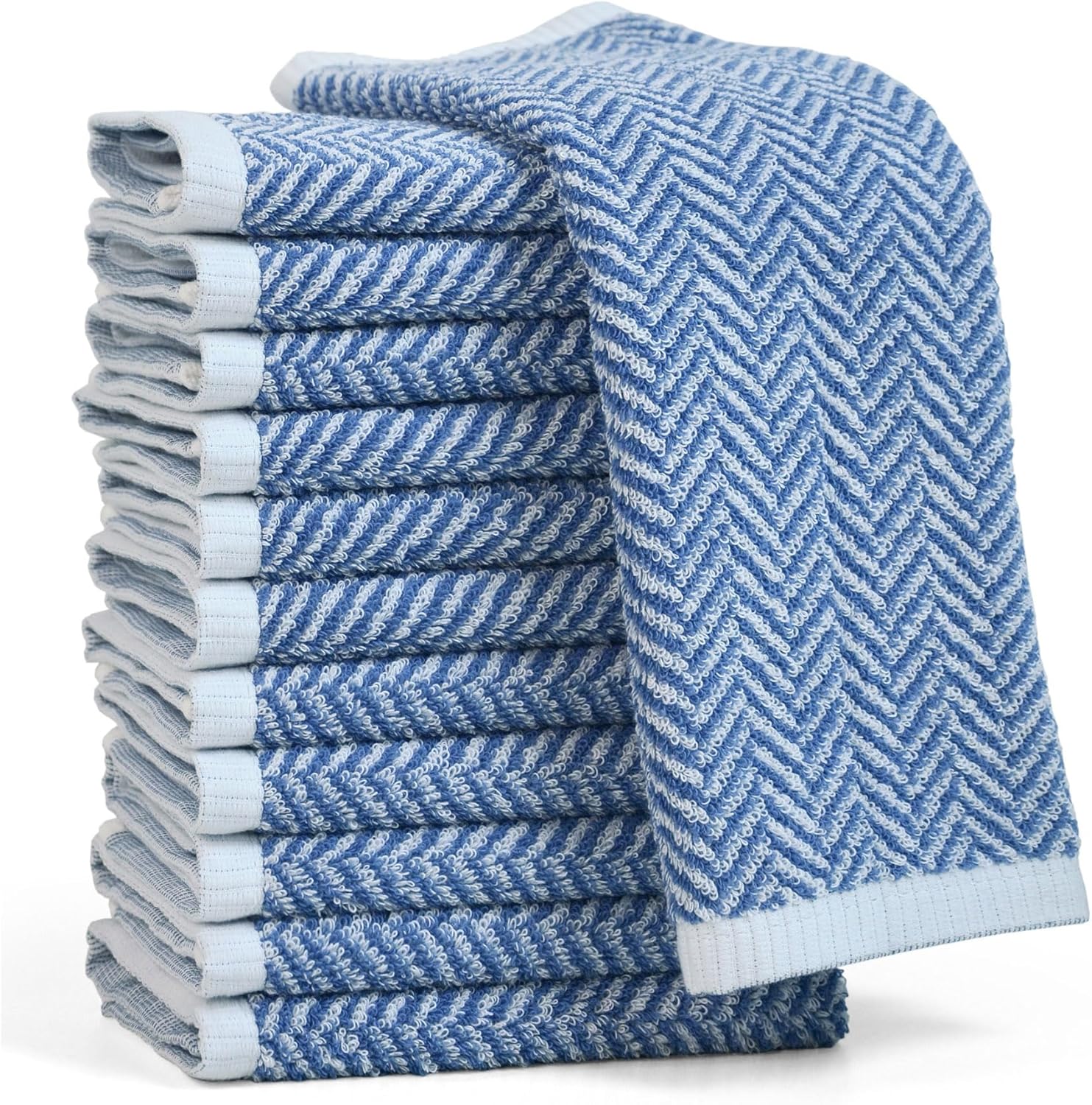 Cleanbear Herringbone Wash Cloths 12-Pack