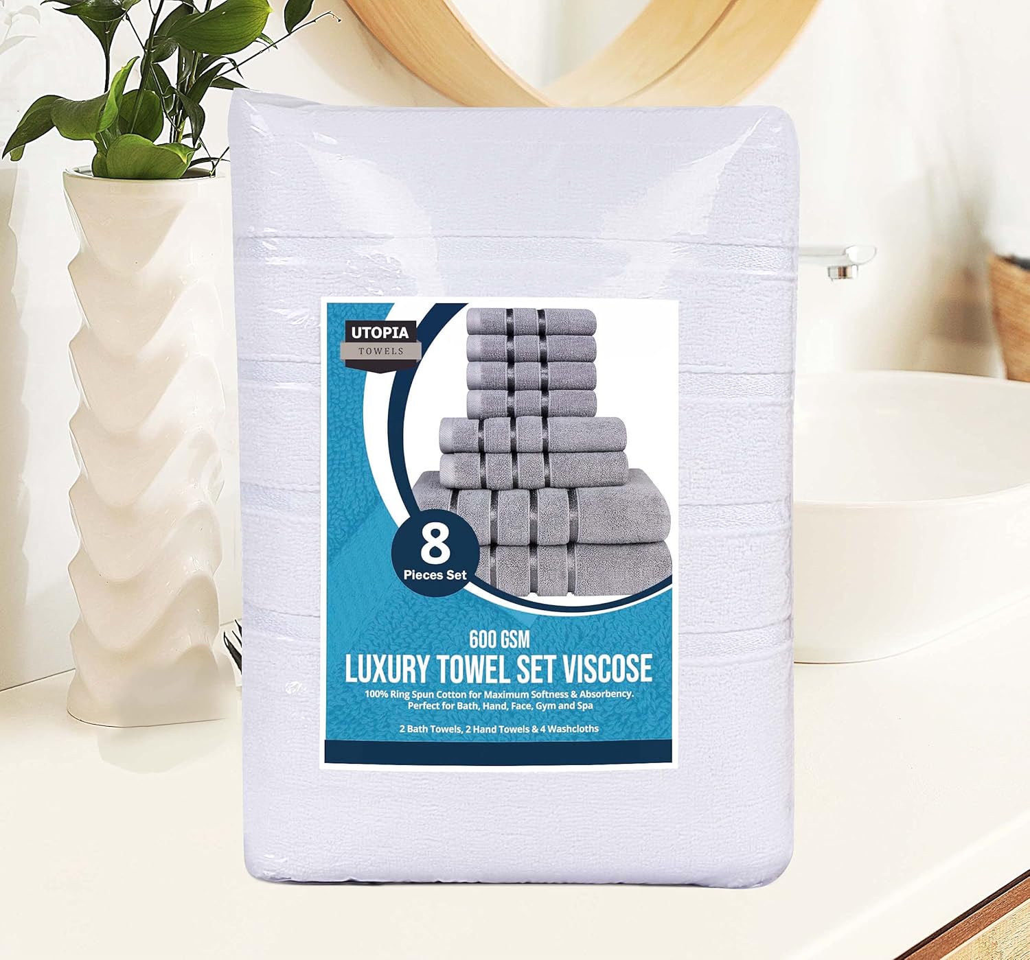 Utopia 8-Piece Luxury Towel Set