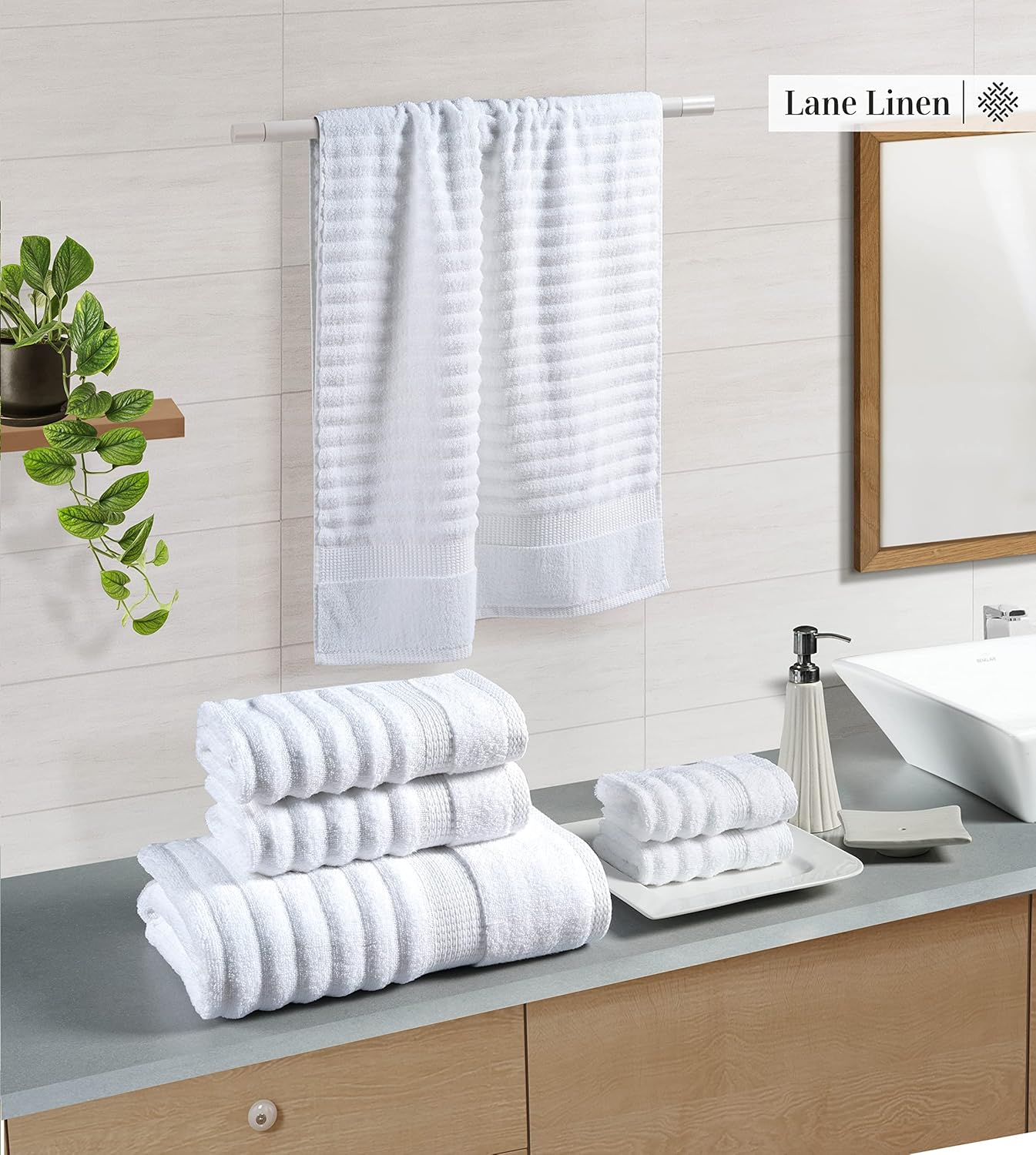 Luxury 100 Cotton Bath Towels Set - Soft Absorbent Eco-Friendly