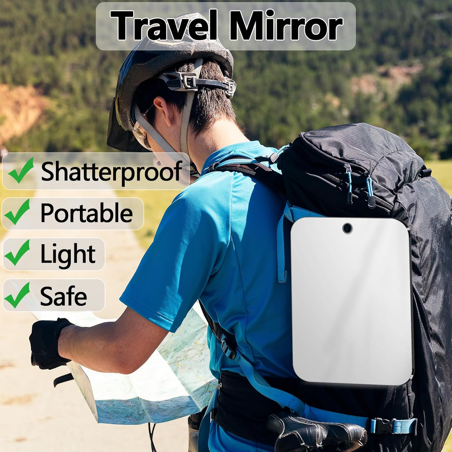 2-Piece Shatterproof Shoe and Travel Mirror for Safe Use