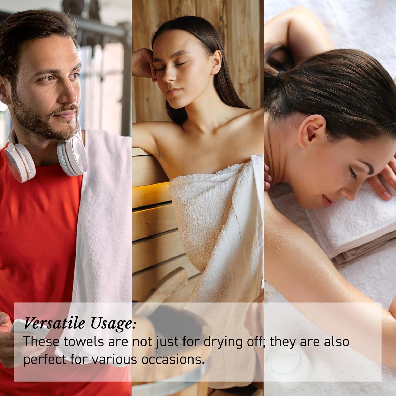 UpThrone Luxury 6-Piece Cotton Bath Towel Set