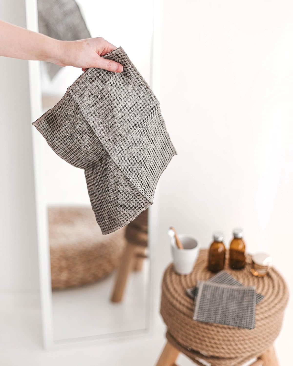 Discover 100 Natural Linen Face Washcloth Set