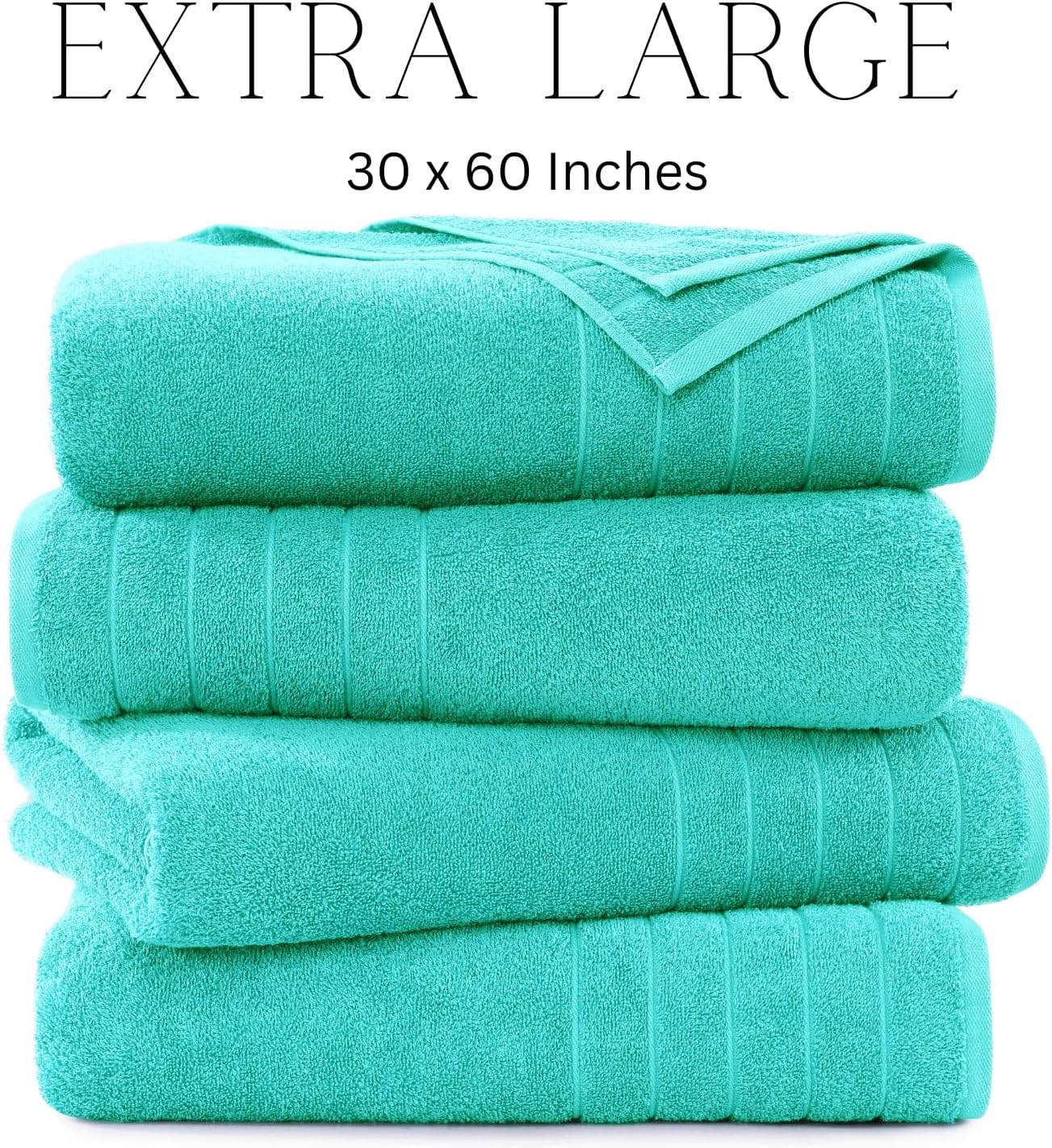 Luxury Soft Cotton bath towels 4-pack Aqua Sky bath time excellence
