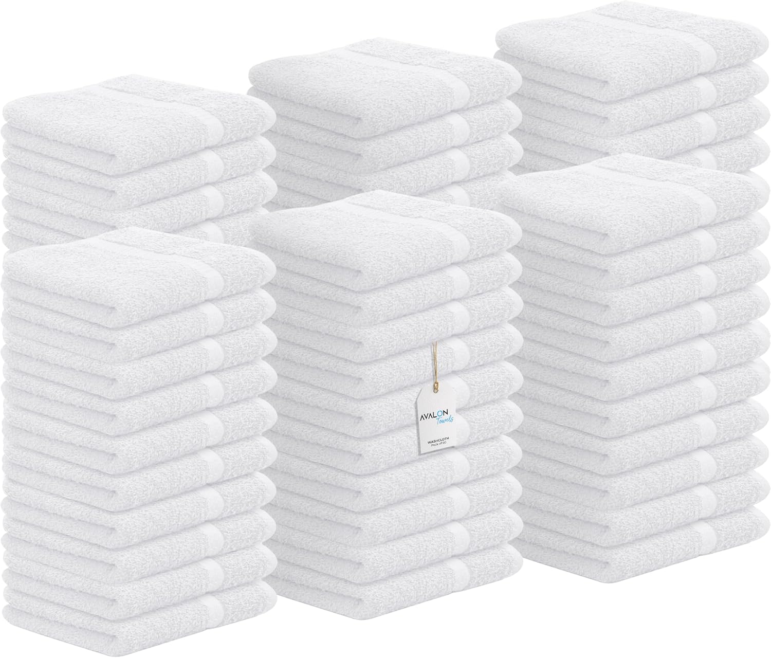 Avalon 12x12 Washcloths - 60 Count