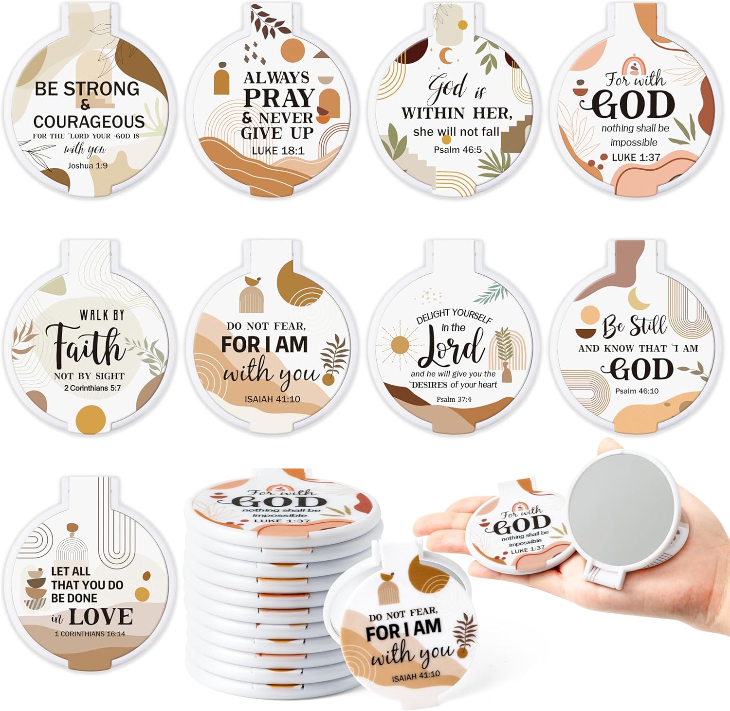 Bible Mirrors Women 36 Bohemian Folding Compact and Portable Mirrors