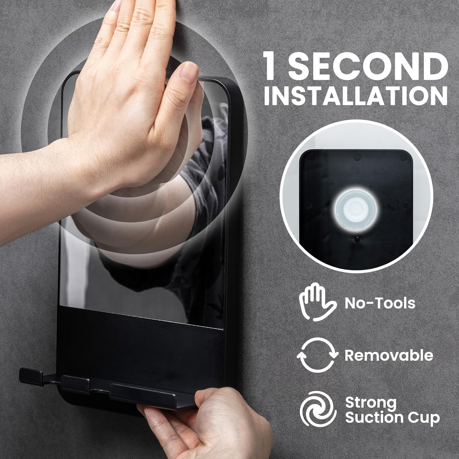 Instant Suctionducible Fog-Proof Shower Mirror